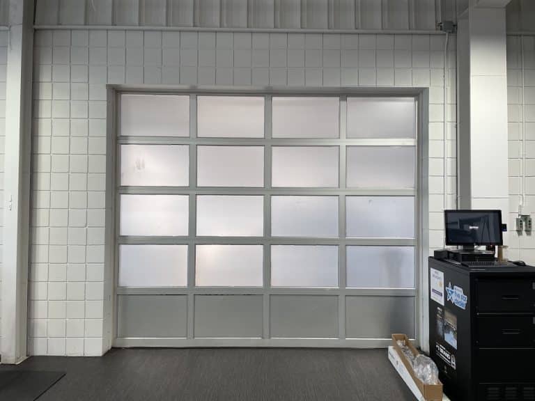 commercial garage door window film - after