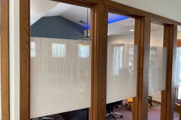 beach grass decorative window film installation in Kalamazoo