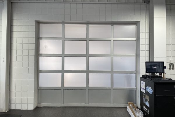 commercial garage door window film - after