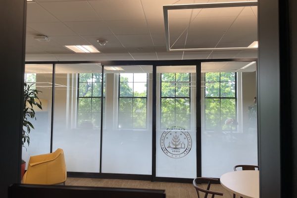 WMU alumni hall custom window frost